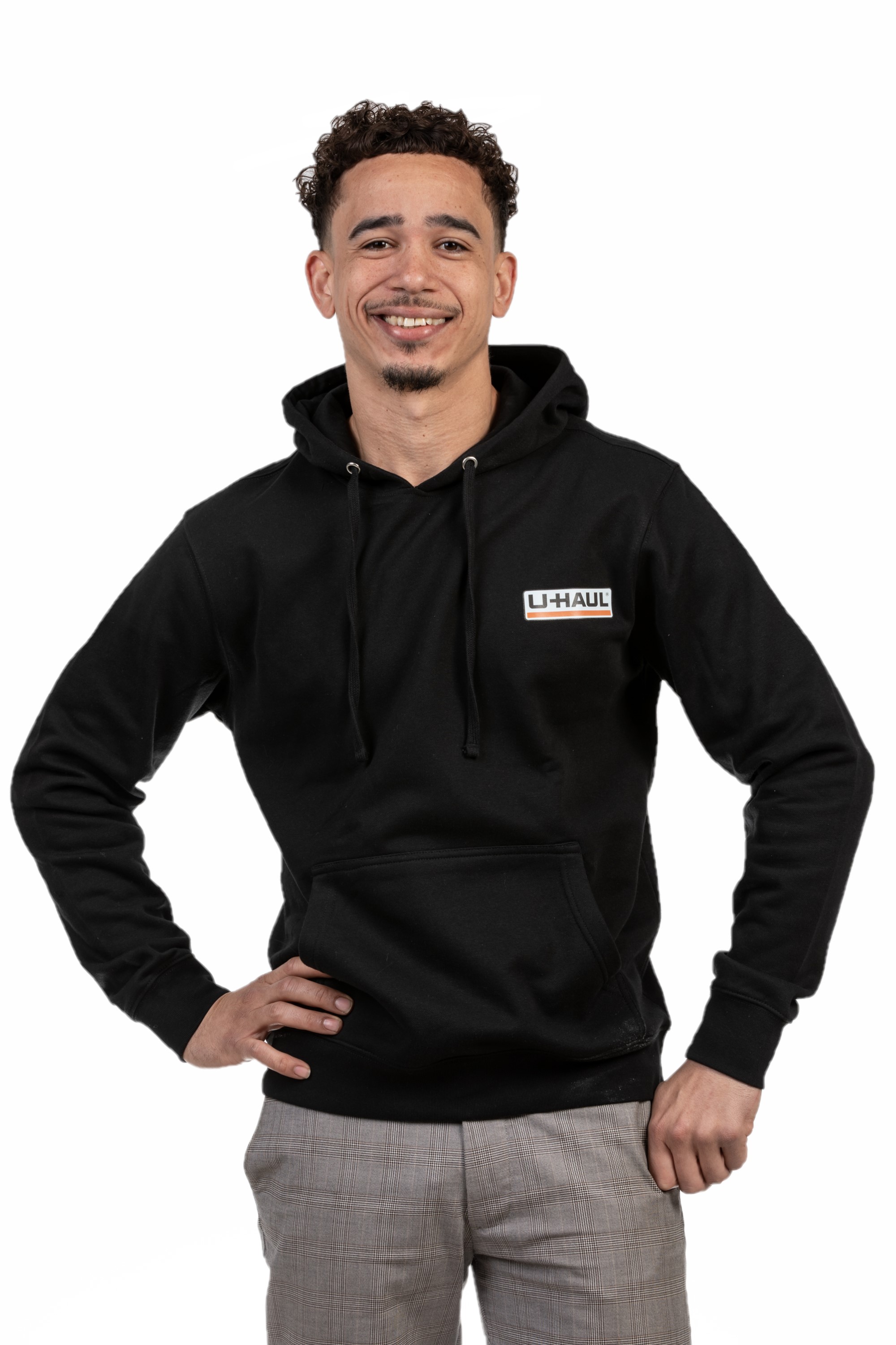 Chandail molletonné unisexe noir UHaul avec poche sur le devant