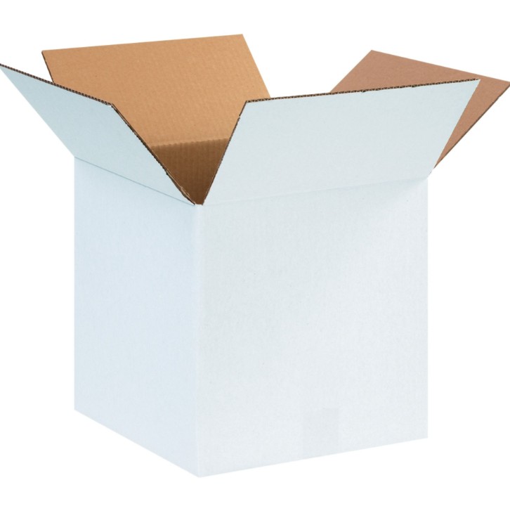 12 x 12 x 12 po Boîtes blanches en carton ondulé Caisse de 25