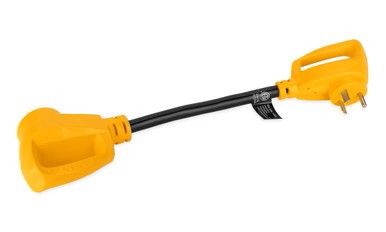 Adaptateur en os de chien Power Grip de Camco (mâle de 30 A, femelle de 50 A) de 18 po